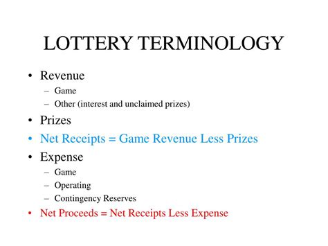lottery terminology.